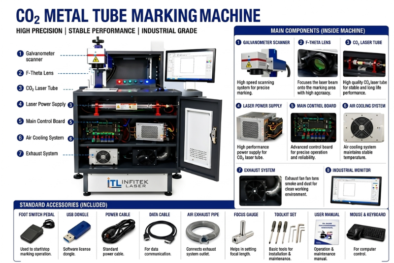 CO2 Metal Tube Marking Machine